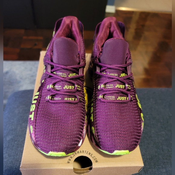 Women's shoes, purple with lime green, size 6 - Picture 2 of 7